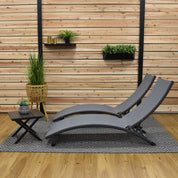 Coral Springs Phifer® & Aluminum Lounger Set (3pc) - Gray on Matte Black