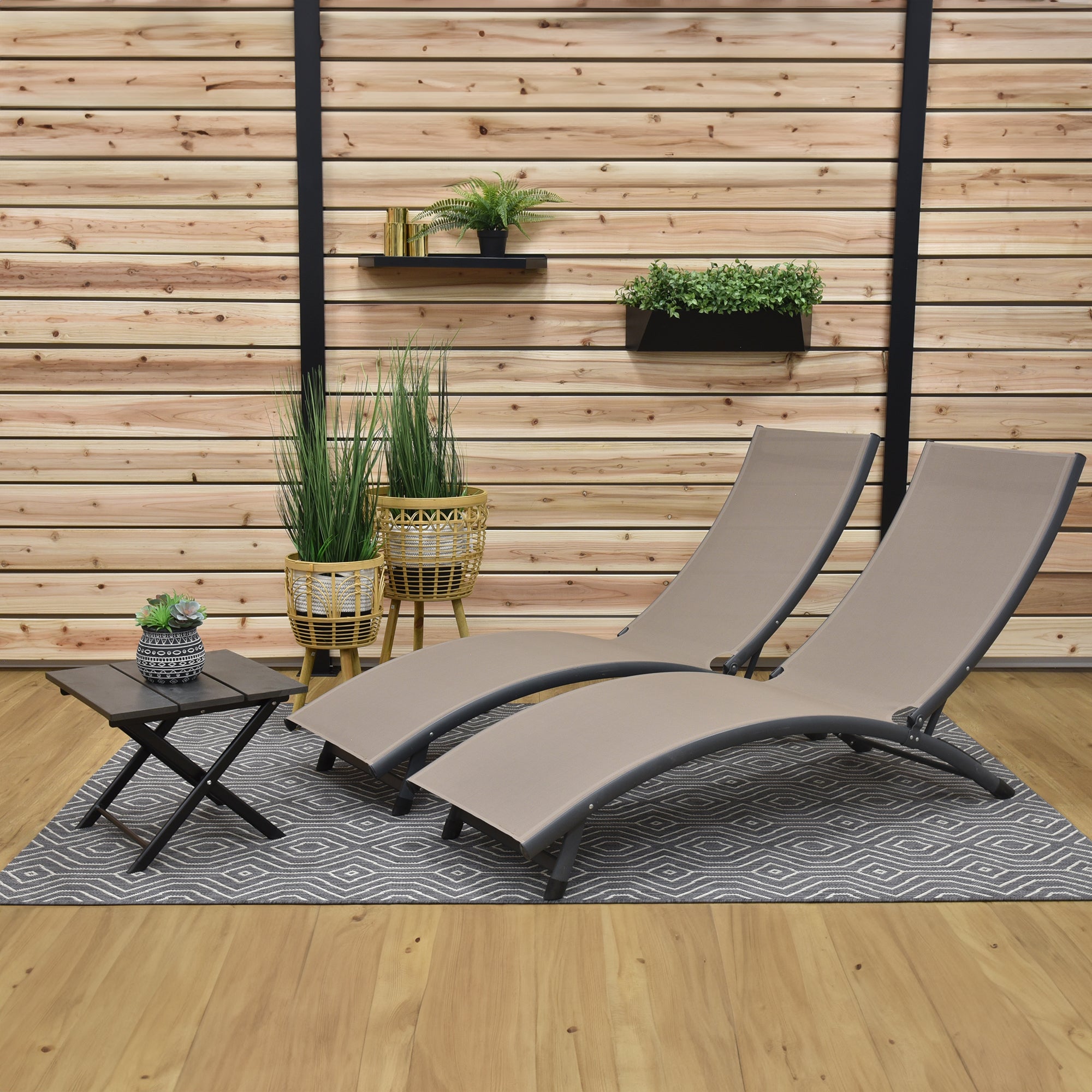 Coral Springs Phifer® & Aluminum Lounger Set (3pc) - Macchiato