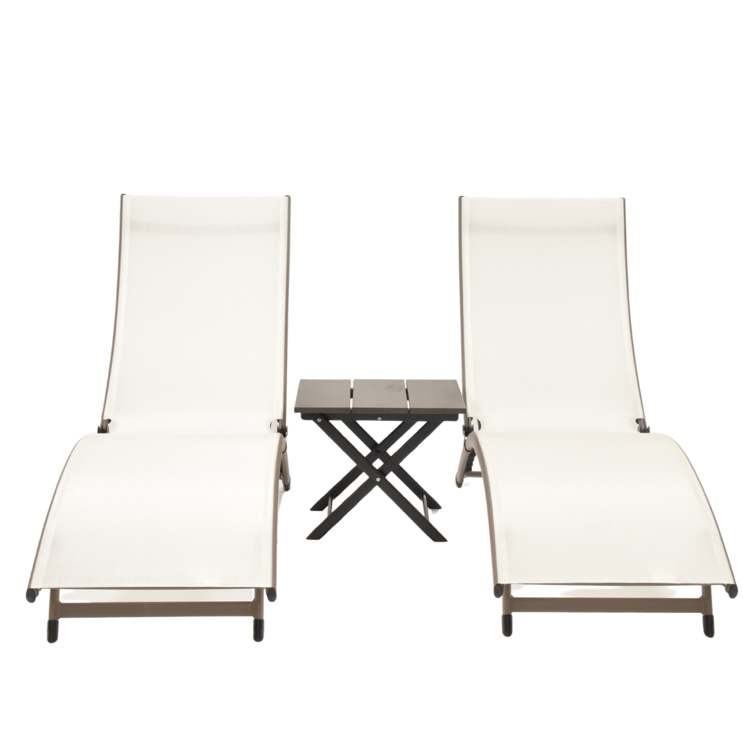 Coral Springs Phifer & Aluminum Lounger Set (3pc) - Thumbnail 3