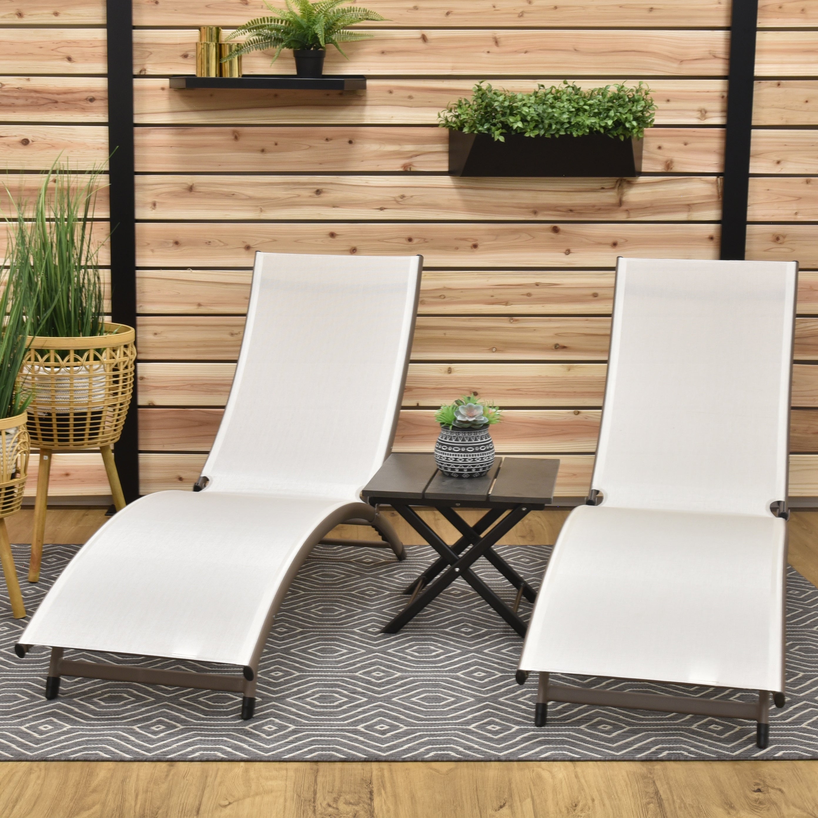 Coral Springs Phifer & Aluminum Lounger Set (3pc) - Thumbnail 2