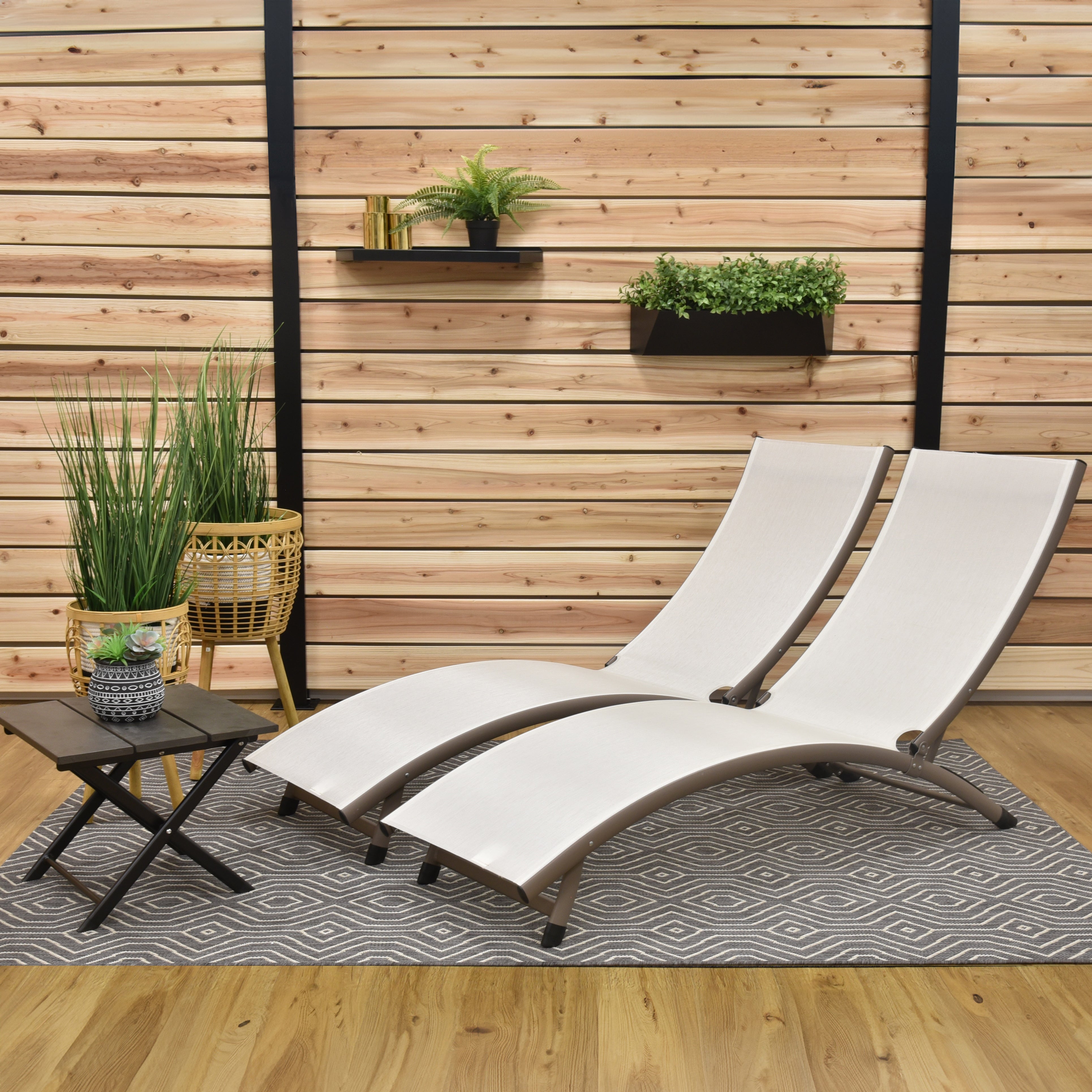 Coral Springs Phifer & Aluminum Lounger Set (3pc) - Thumbnail 4