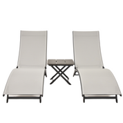 Coral Springs Phifer® & Aluminum Lounger Set (3pc) - River Pebble