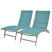 Clearwater Phifer® & Aluminum Lounger Set (2pc) - Blue Hawaii