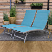 Clearwater Phifer® & Aluminum Lounger Set (2pc) - Blue Hawaii