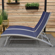 Clearwater Phifer® & Aluminum Lounger Set (2pc) - Navy Steel