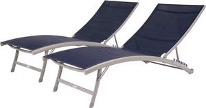 Clearwater 6 Position Aluminum Lounger 2 pc Set