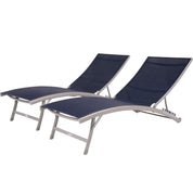 Clearwater Phifer® & Aluminum Lounger Set (2pc) - Navy Steel