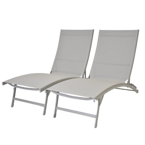 Clearwater 6 Position Aluminum Lounger 2 pc Set