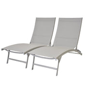 Clearwater Phifer® & Aluminum Lounger Set (2pc) - River Pebble