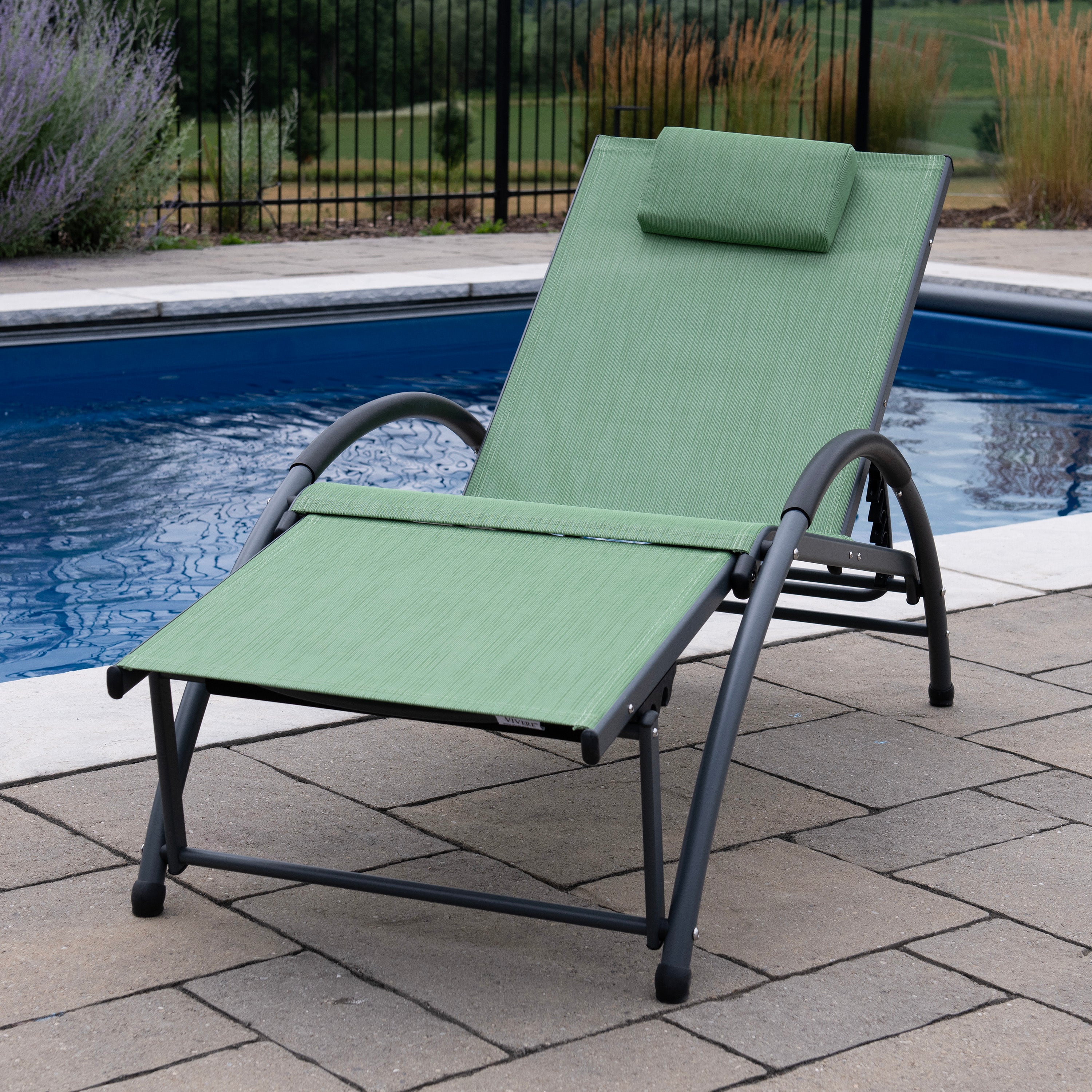 Dockside Phifer® & Aluminum Sun Lounger - Olive Grove – Vivere USA