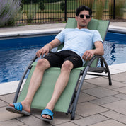 Dockside Phifer® & Aluminum Sun Lounger - Olive Grove