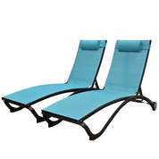 Glendale Phifer® & Aluminum Lounger Set (2pc) - Blue Hawaii