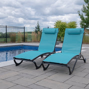 Glendale Phifer® & Aluminum Lounger Set (2pc) - Blue Hawaii