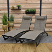 Glendale Phifer® & Aluminum Lounger Set (2pc) - Granite