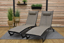 Load image into Gallery viewer, Glendale 4 Position Aluminum Pool Lounger with Wheel and Pillow 2 Pack
