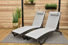 Load image into Gallery viewer, Glendale 4 Position Aluminum Pool Lounger with Wheel and Pillow 2 Pack
