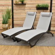 Glendale Phifer® & Aluminum Lounger Set (2pc) - River Pebble