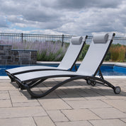 Glendale Phifer® & Aluminum Lounger Set (2pc) - River Pebble