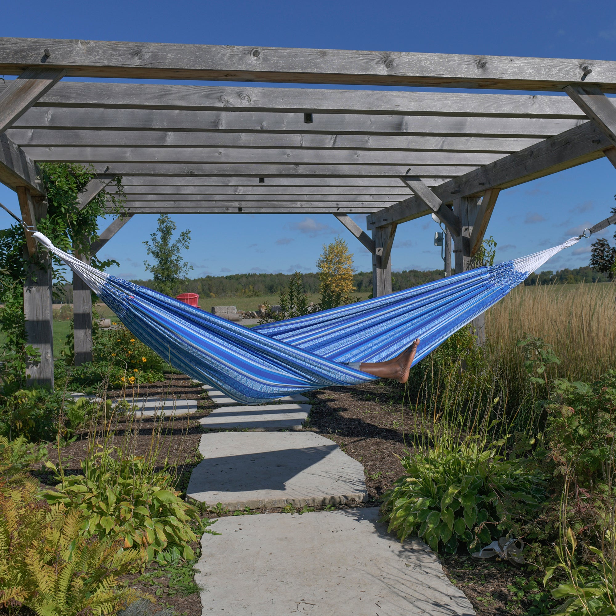 Latin Double Cotton Hammock - Azul