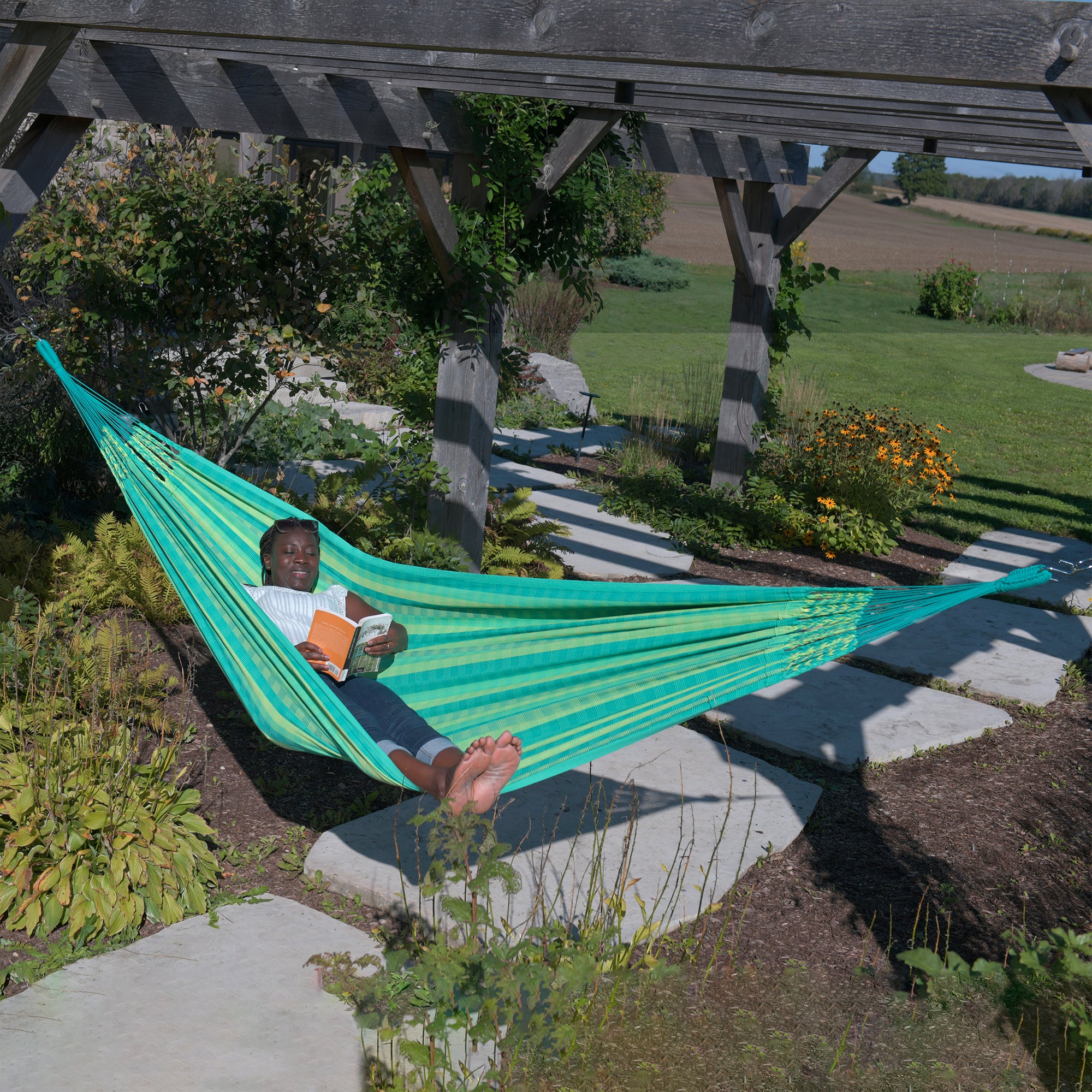 Latin Double Cotton Hammock - Viridis