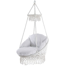 Load image into Gallery viewer, Deluxe Macrame Chair With Fringe - White
