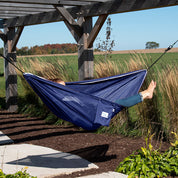 Mesh Camping Hammock - Navy & Turquoise