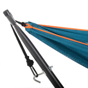 Double Mesh Hammock with Stand (9ft/280cm) - Blue & Orange