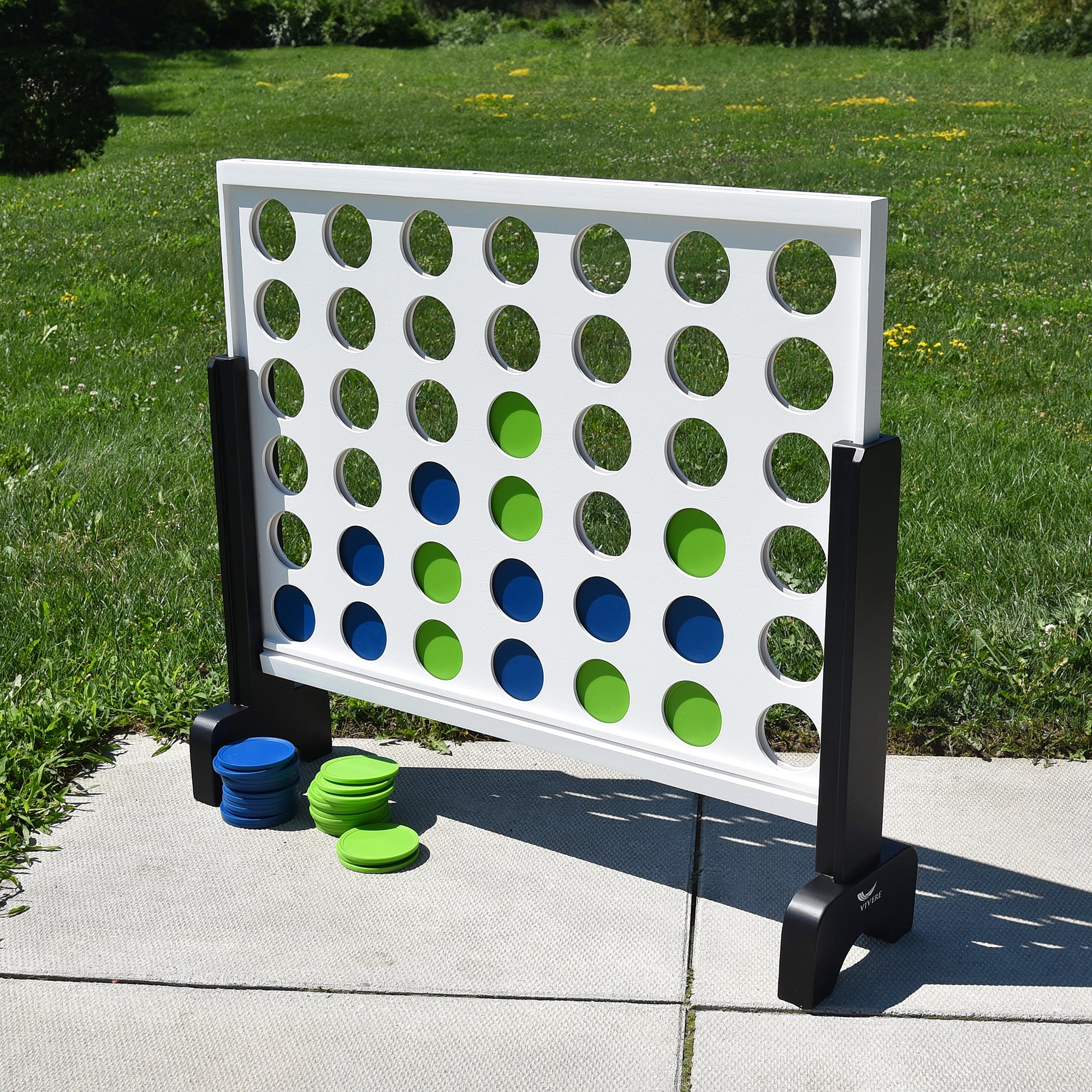 Giant 4-in-Row Outdoor Game in Blue & Green