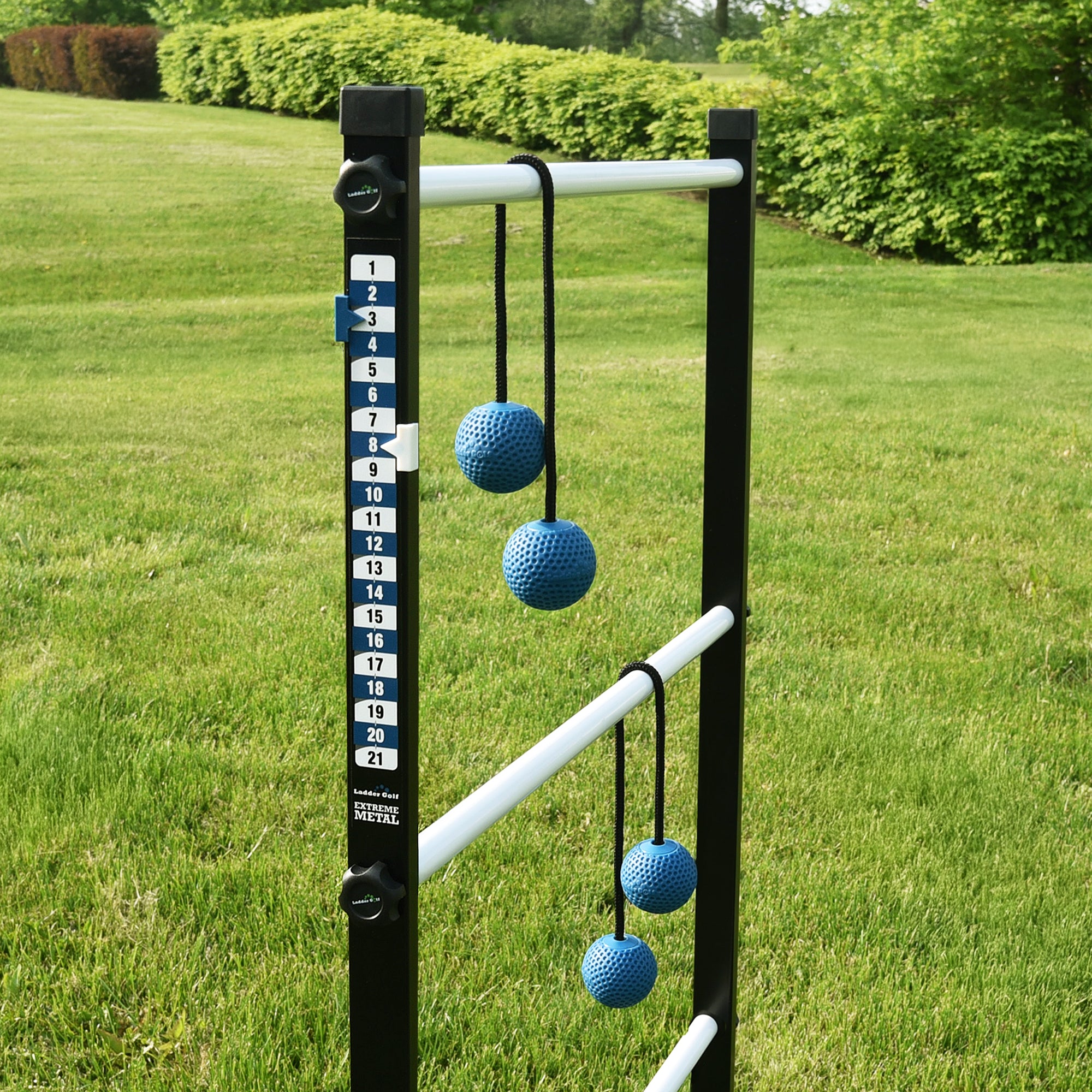 Ladder Golf® Extreme Metal Tournament Edition Ladder Ball Game - Blue & White