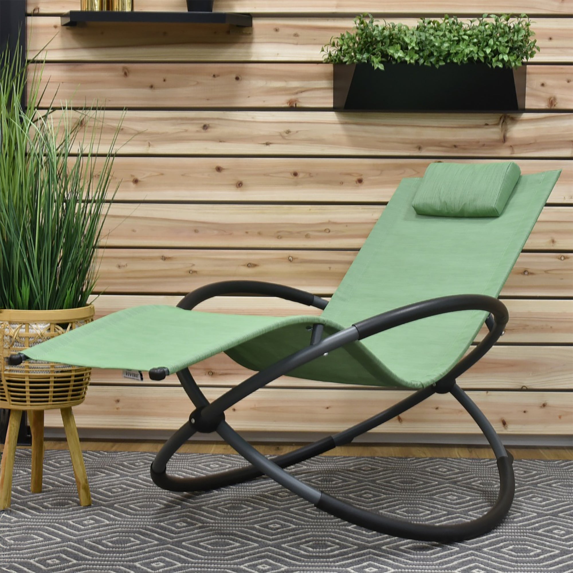 Orbital Phifer® & Steel Lounger - Olive Grove