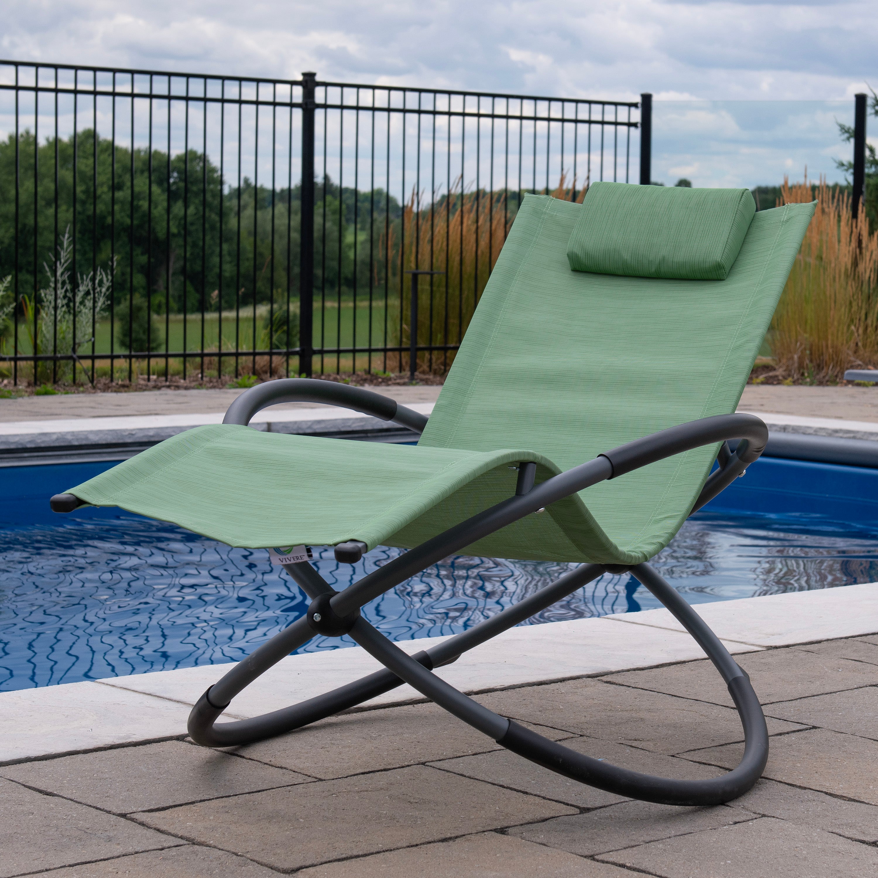 Orbital Phifer® & Steel Lounger - Olive Grove – Vivere USA