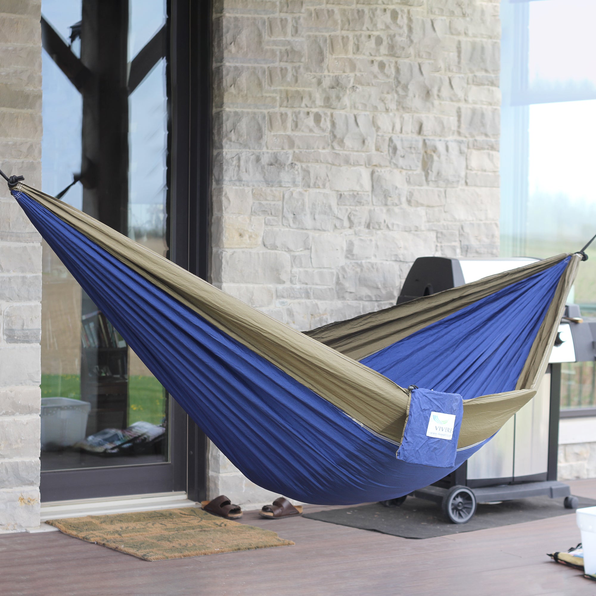 Parachute Camping Hammock - Navy & Olive