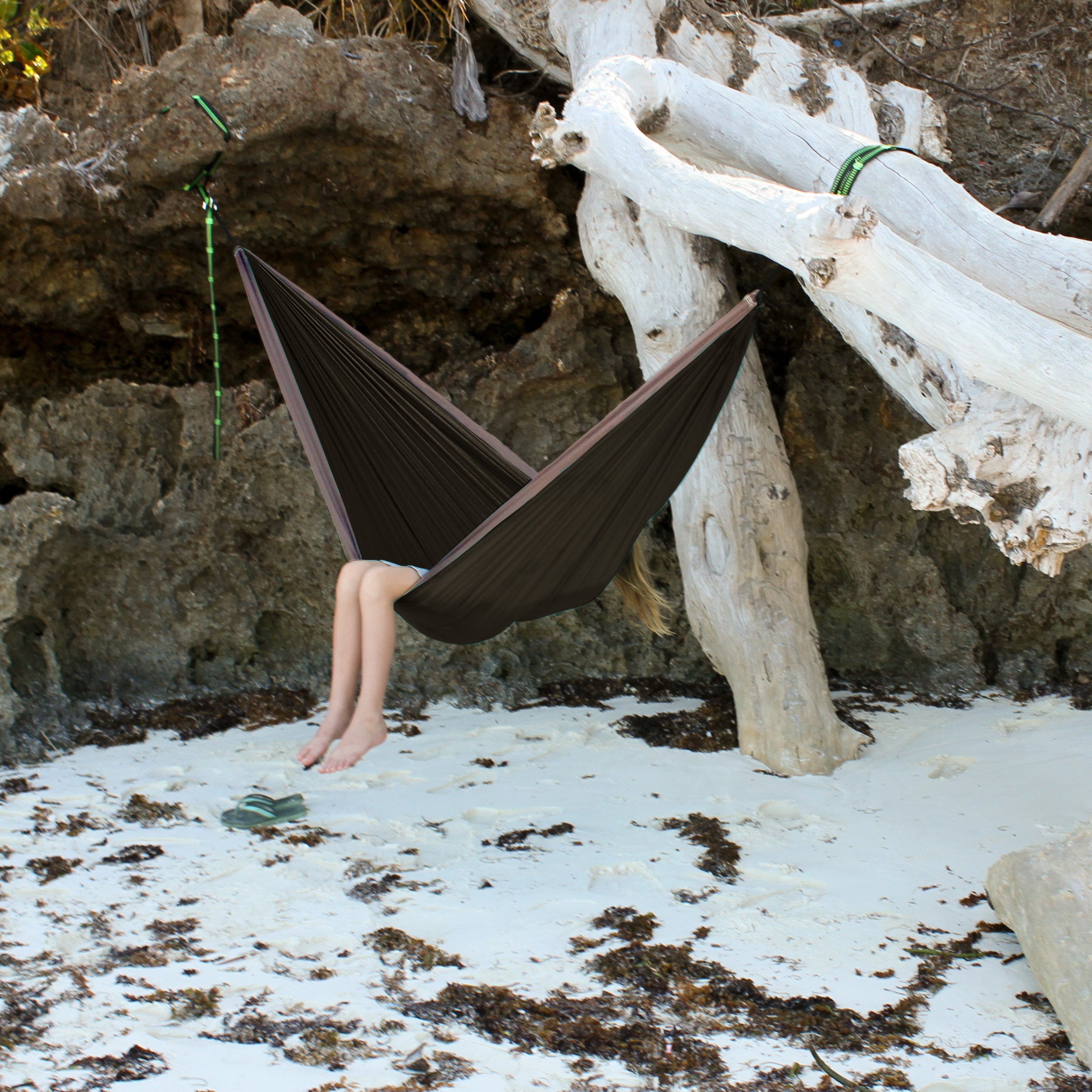 Parachute Camping Hammock - Black & Grey