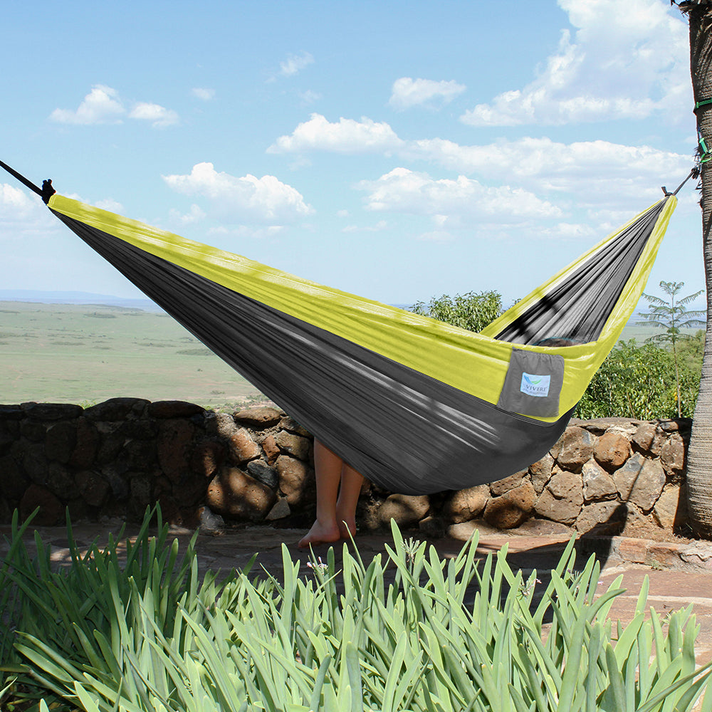 Parachute Camping Hammock - Gray & Yellow