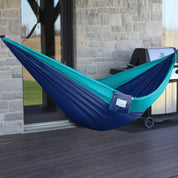 Parachute Camping Hammock - Navy & Turquoise