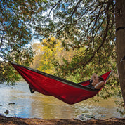 Parachute Camping Hammock - Crimson & Charcoal