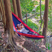 Parachute Camping Hammock - Navy & Red