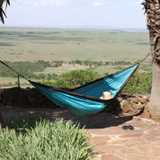 Parachute Camping Hammock - Turquoise & Chocolate