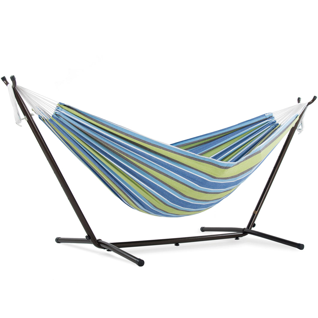 Double Cotton Hammock with Stand (9ft/280cm) - Oasis