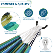 Double Cotton Hammock with Stand (9ft/280cm) - Cayo Reef