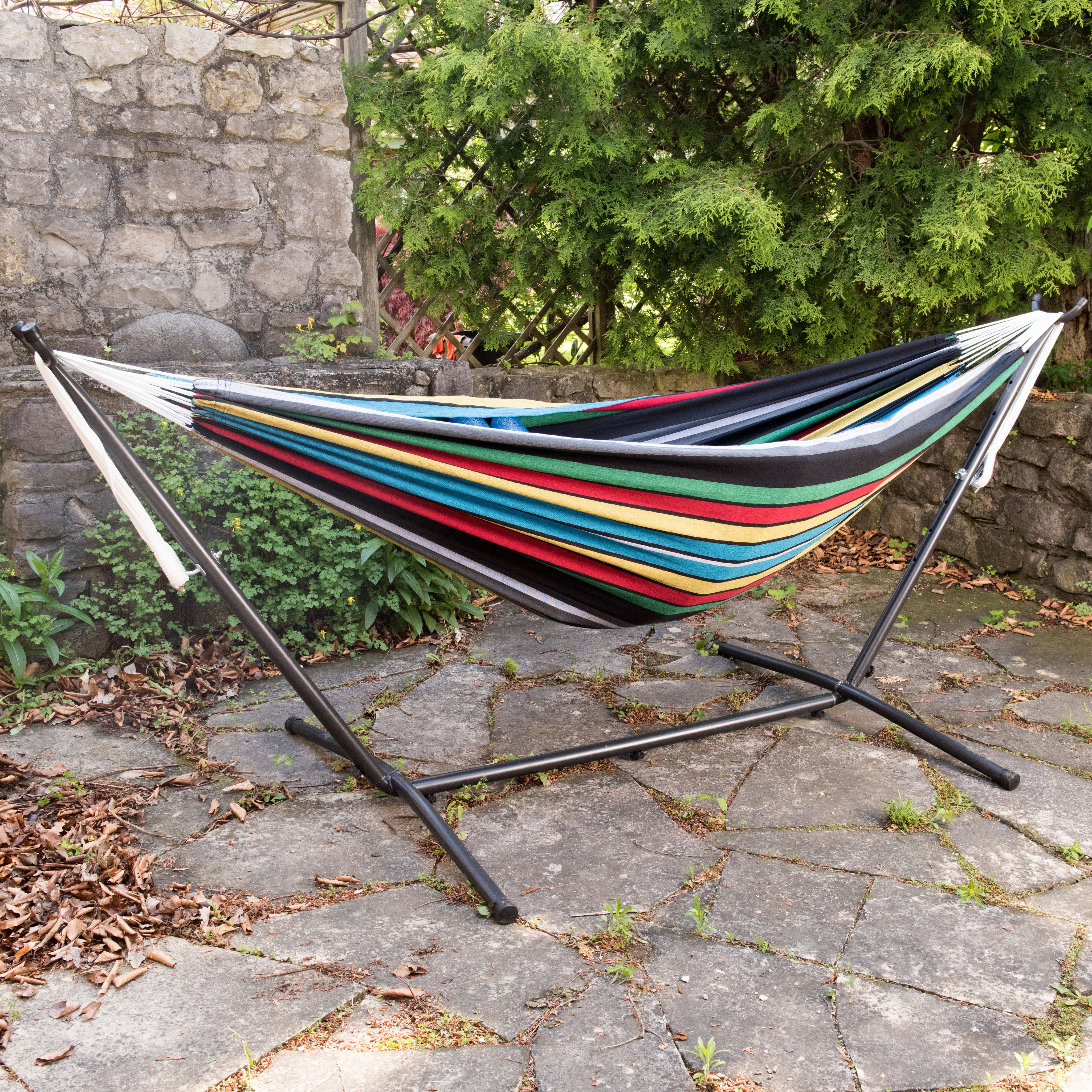 Double Cotton Hammock with Stand (9ft/280cm) - Rio Night