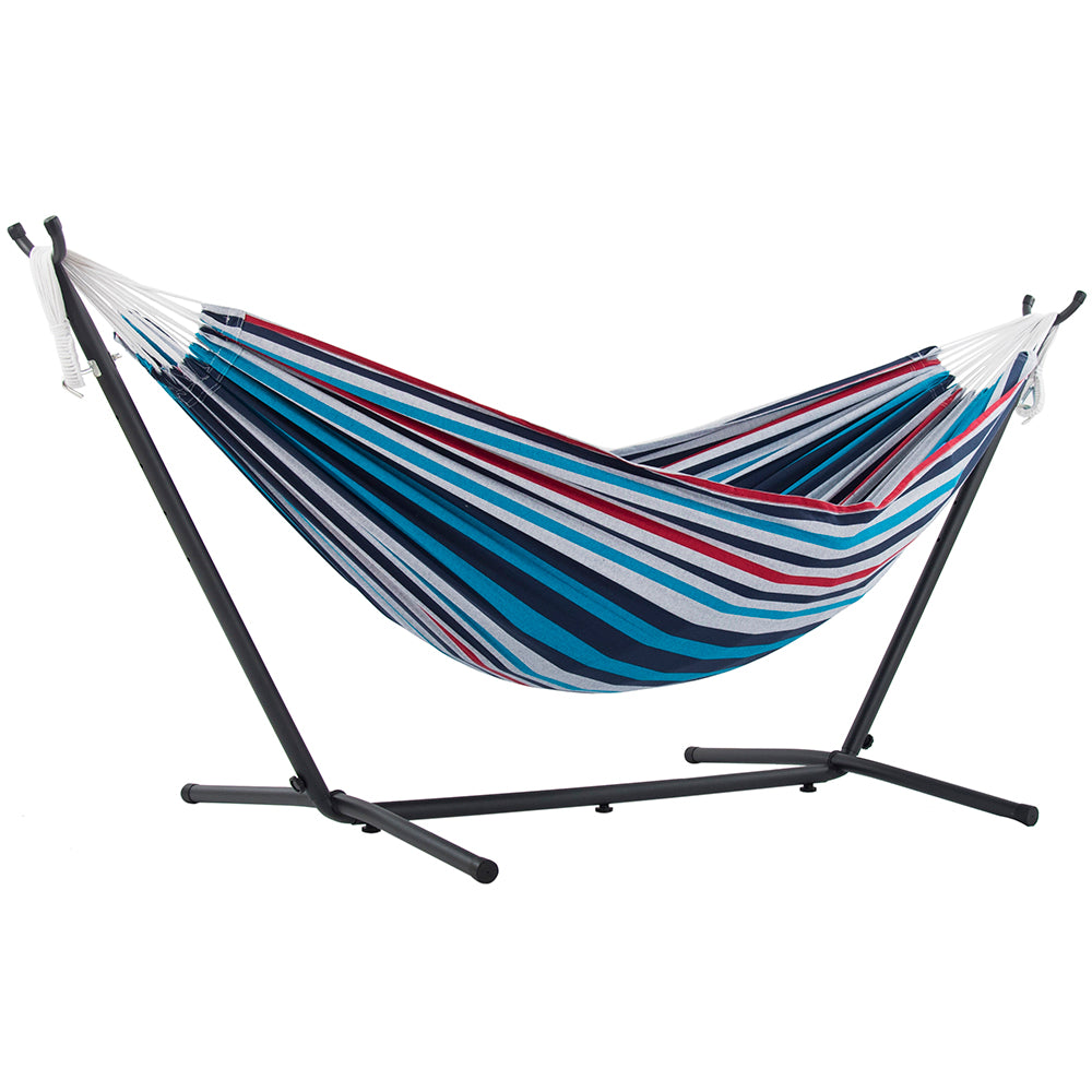 Double Cotton Hammock with Stand (9ft/280cm) - Denim