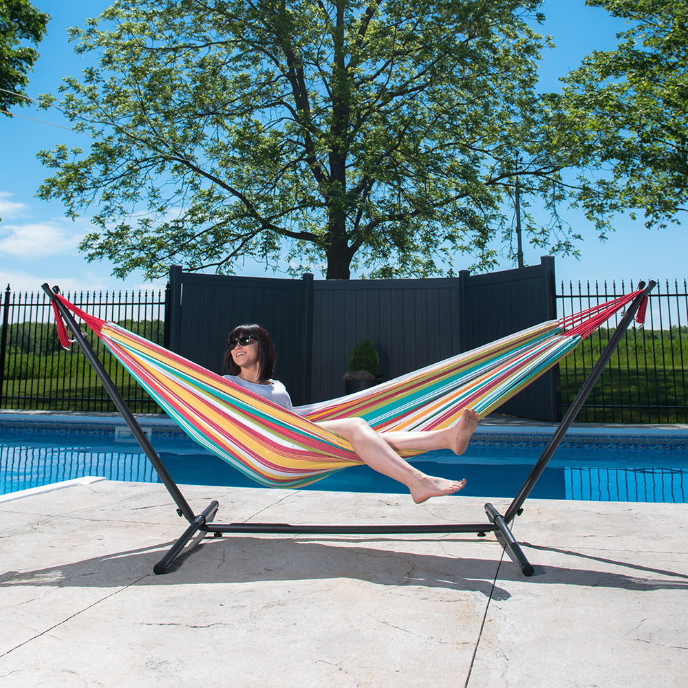 Vivere Cotton Hammock With Stand - Thumbnail 2