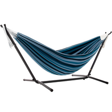 Load image into Gallery viewer, Double Cotton Hammock with Stand (9ft/280cm) - Blue Lagoon
