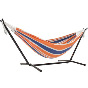 Double Cotton Hammock with Stand (9ft/280cm) - Orange Punch