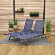 Urban Phifer® & Aluminum Lounger Set (2pc) - Navy Steel