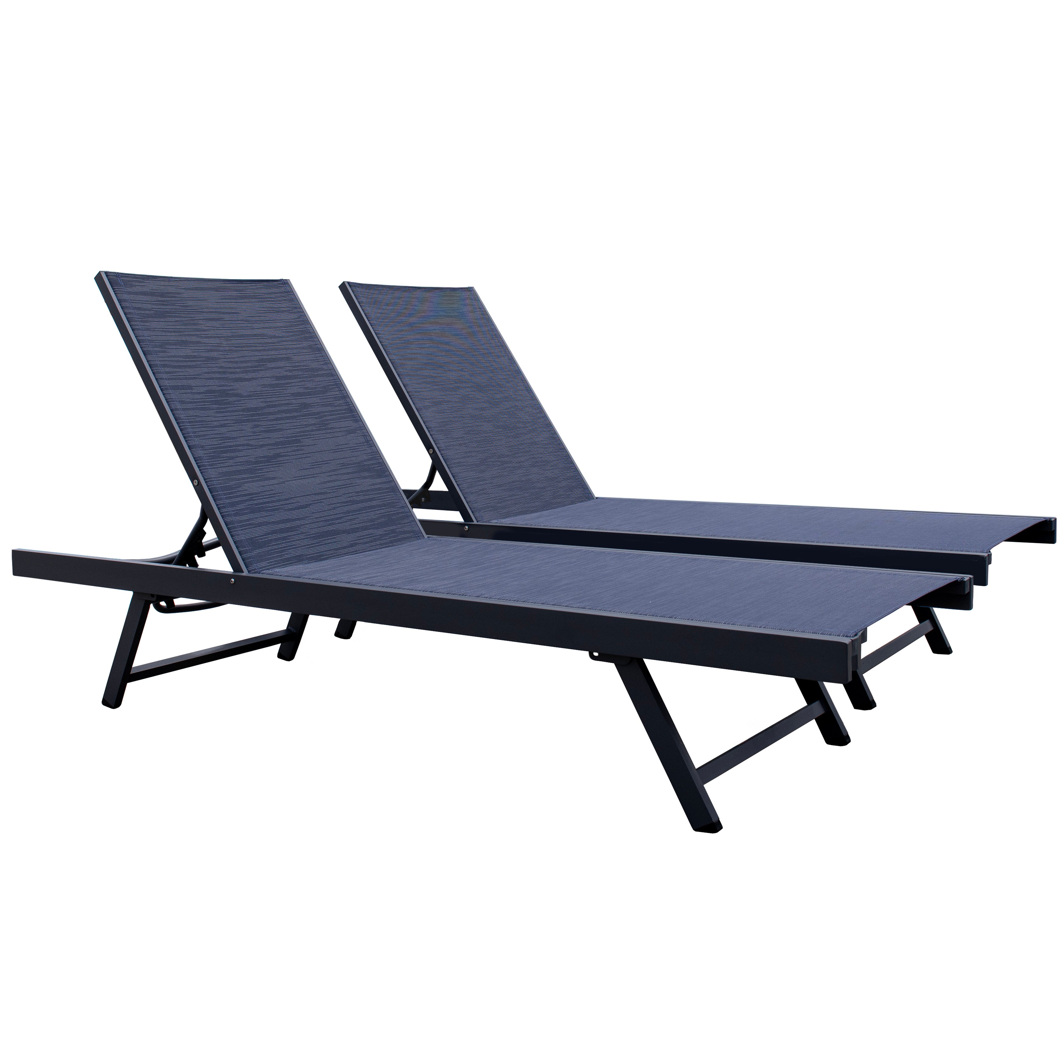 Urban Phifer® & Aluminum Lounger Set (2pc) - Navy Steel