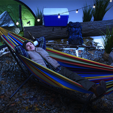 Load image into Gallery viewer, Double Cotton Hammock with Stand (9ft/280cm) - Tropical
