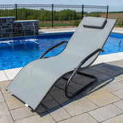 Wave Aluminum Lounger - Grey on Matte Black