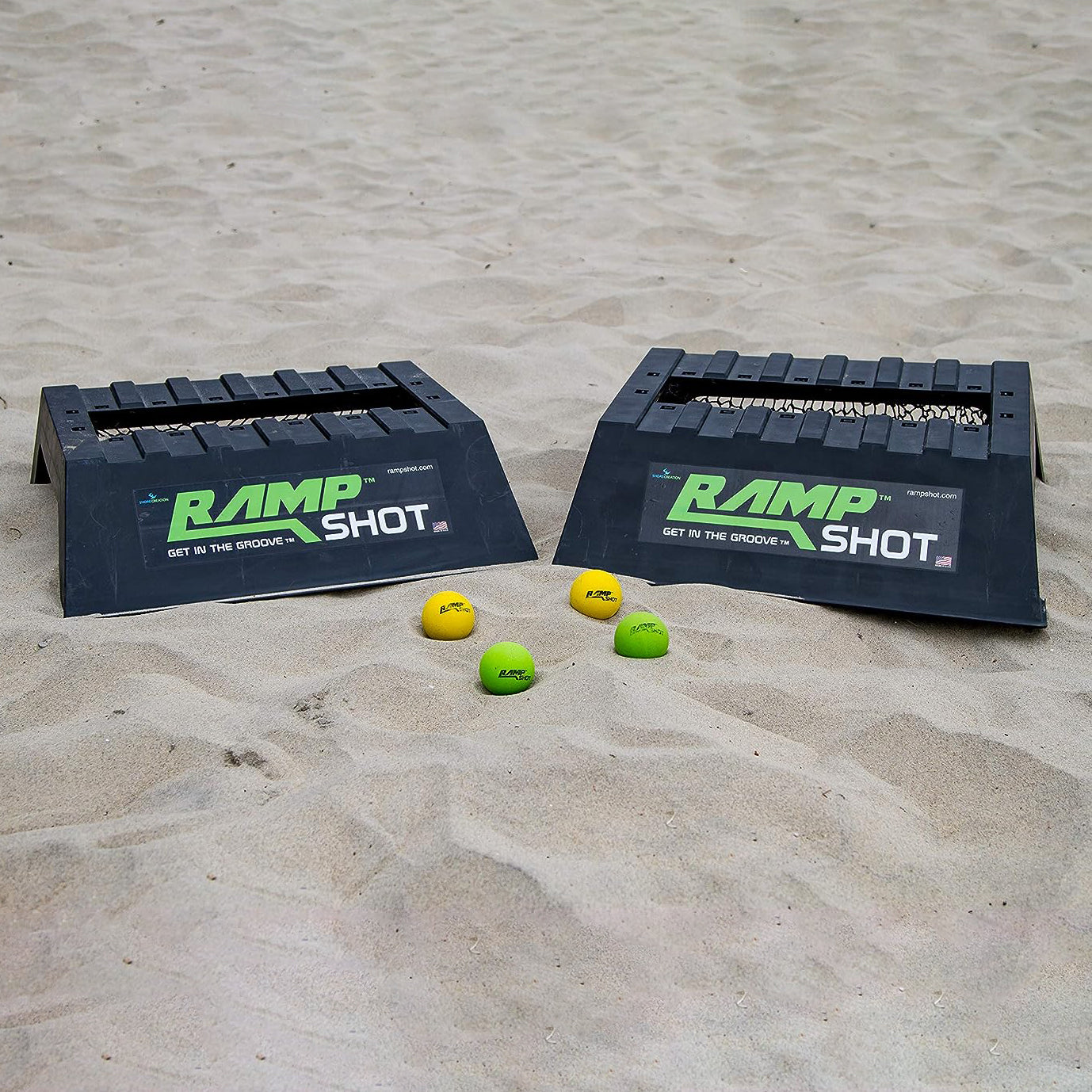 RampShot® Replacement Balls (4 pack) - Green & Yellow